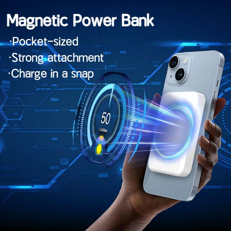 6-In-1 Charging Kit:Fast Charge,Magnetic Power Bank,Wireless Charger,Type-C to Fast Charging Cable,Adapter&Audio Support,Compact&Portable