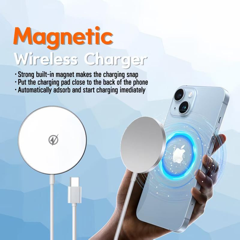 6-In-1 Charging Kit:Fast Charge,Magnetic Power Bank,Wireless Charger,Type-C to Fast Charging Cable,Adapter&Audio Support,Compact&Portable